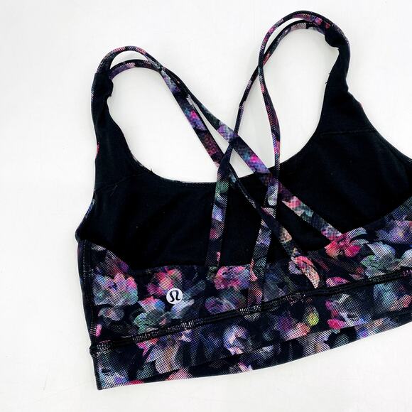 Lululemon 6 Black Colorful Sports Bra - Picture 1 of 4